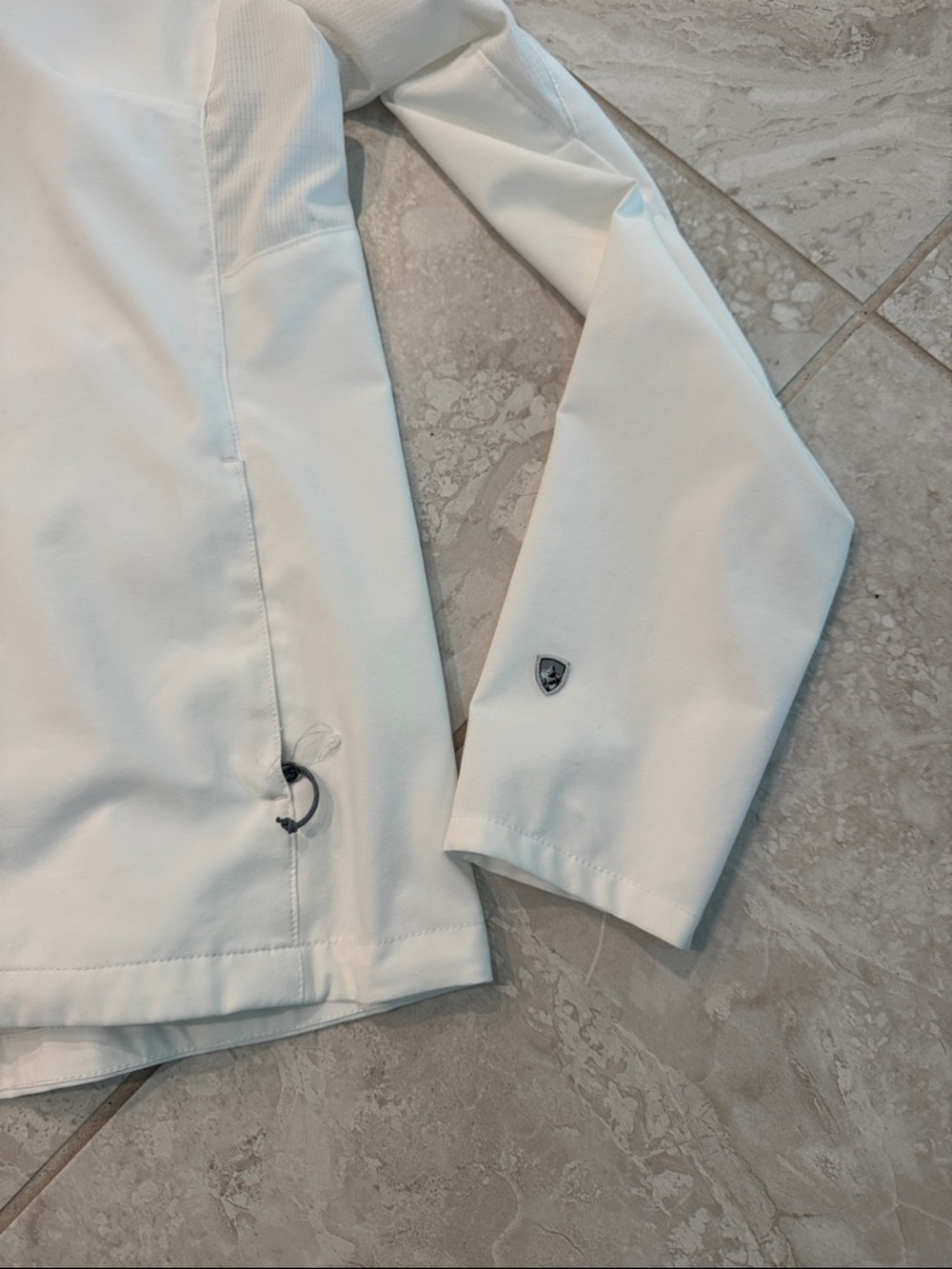 Kuhl White Hooded Wind Blocker Pullover with Mountain Crest - Picture 4 of 6